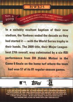 2010 Topps - History of the World Series #HWS25 Yankees (Nick Swisher) Back